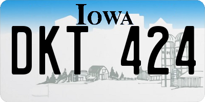 IA license plate DKT424