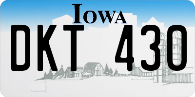 IA license plate DKT430