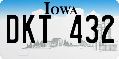 IA license plate DKT432