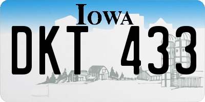 IA license plate DKT433