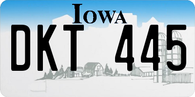 IA license plate DKT445