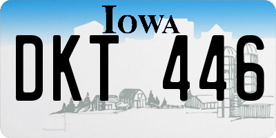 IA license plate DKT446