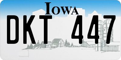IA license plate DKT447