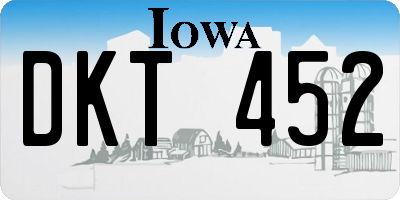 IA license plate DKT452