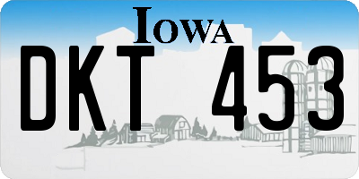 IA license plate DKT453
