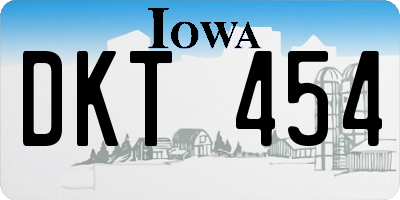 IA license plate DKT454