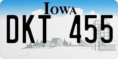 IA license plate DKT455
