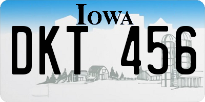 IA license plate DKT456