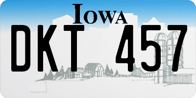 IA license plate DKT457