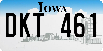 IA license plate DKT461