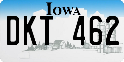 IA license plate DKT462