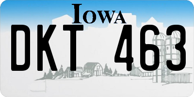 IA license plate DKT463