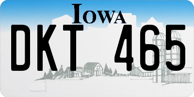 IA license plate DKT465