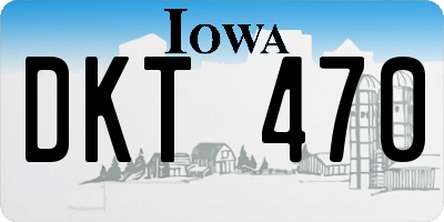 IA license plate DKT470