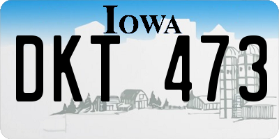 IA license plate DKT473