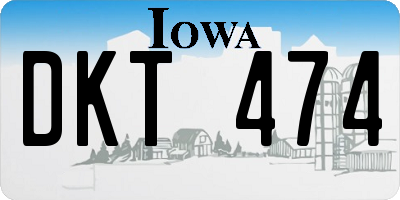 IA license plate DKT474