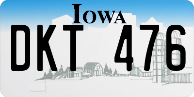 IA license plate DKT476