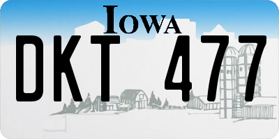 IA license plate DKT477