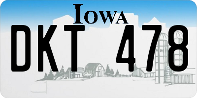 IA license plate DKT478