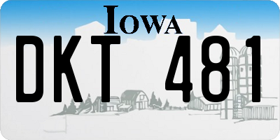 IA license plate DKT481
