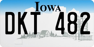 IA license plate DKT482