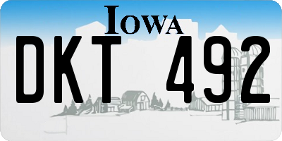 IA license plate DKT492