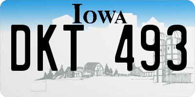 IA license plate DKT493