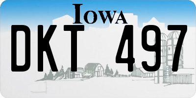 IA license plate DKT497