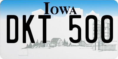 IA license plate DKT500