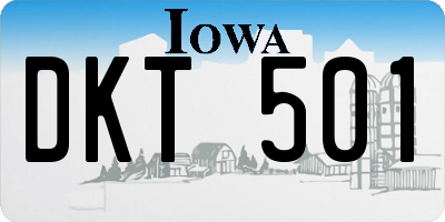 IA license plate DKT501