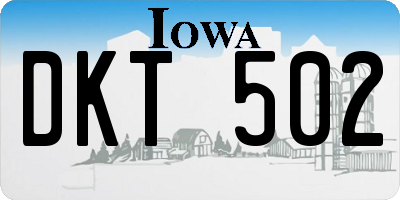 IA license plate DKT502