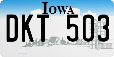 IA license plate DKT503