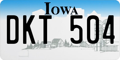 IA license plate DKT504