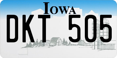 IA license plate DKT505