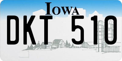 IA license plate DKT510