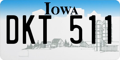 IA license plate DKT511