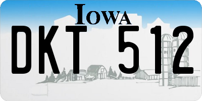 IA license plate DKT512