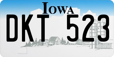 IA license plate DKT523