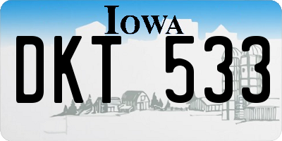 IA license plate DKT533