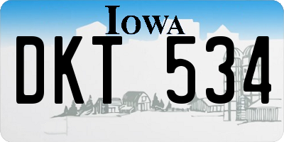 IA license plate DKT534