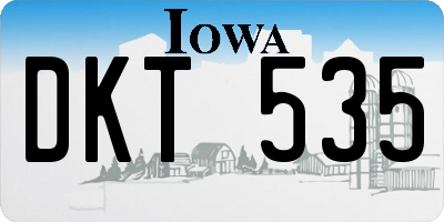 IA license plate DKT535