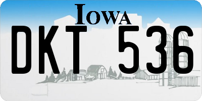 IA license plate DKT536