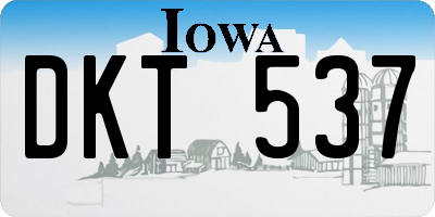 IA license plate DKT537
