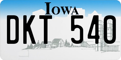 IA license plate DKT540