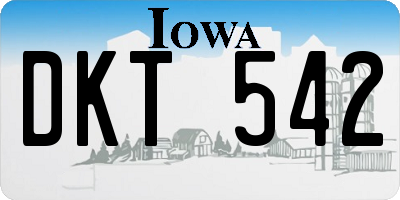 IA license plate DKT542