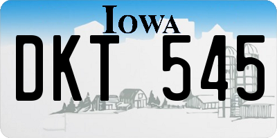 IA license plate DKT545