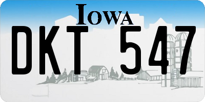 IA license plate DKT547