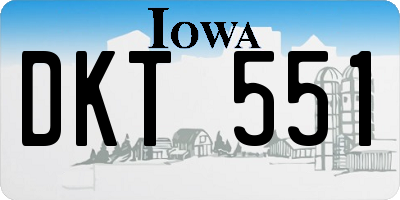 IA license plate DKT551