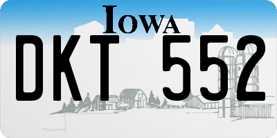 IA license plate DKT552