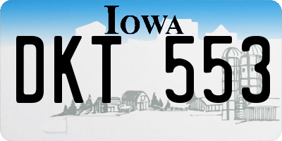 IA license plate DKT553